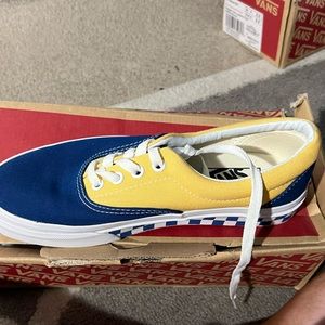 Yellow & Blue Checkerboard Vans